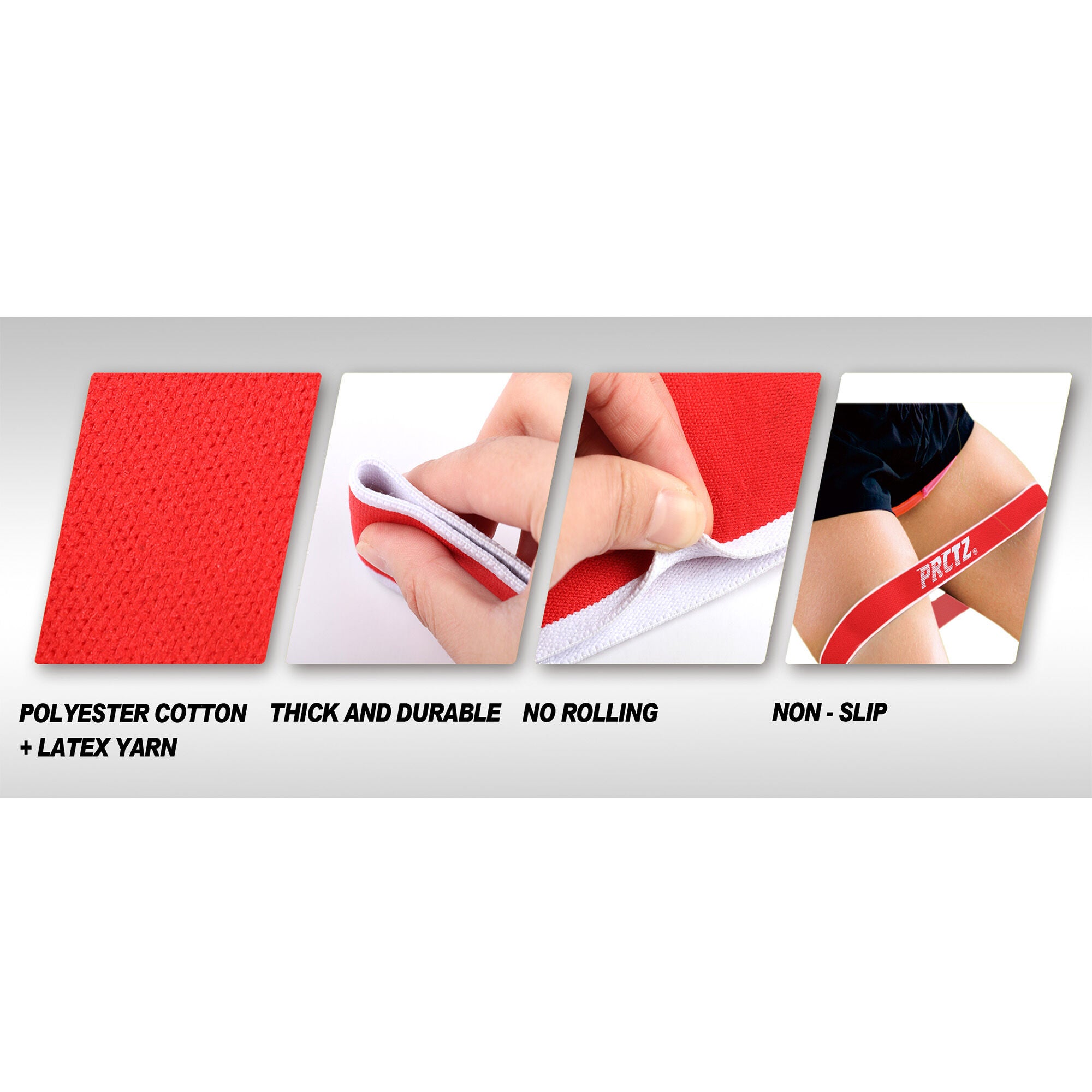 Essential Elastic Fabric Resistance Hip Band Glute Band Set 3 Pack